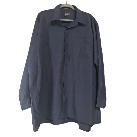 Urban Works Microfiber Men's Blue Front Button Knit Shirt size 2x/18-18.5 Plus - Picture 1 of 6